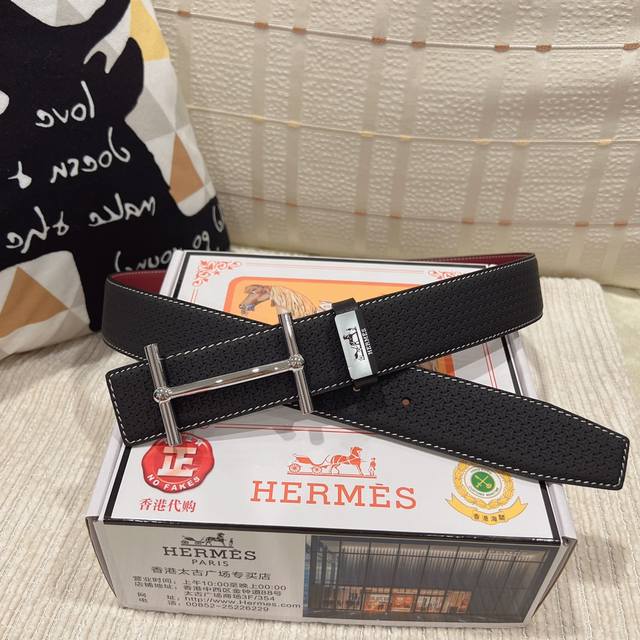 品名：爱马仕.Hermès 原单 材质：原单牛皮腰带 百分百头层牛皮腰带保证真皮，24K纯钢扣，专柜原单品质、做工精细，时尚大牌，送人自用首选 包装： 请认准如