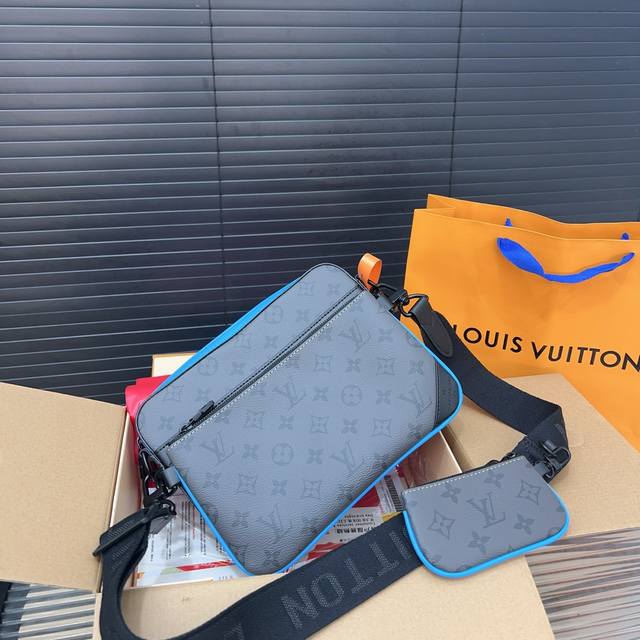 Louisvuitton 路易威登 原版芯片版trio三合一 邮差包 单肩包 男女通用斜挎包 采用精湛镶嵌细工，经典百搭 实物拍摄 原厂原版面料 配送防尘袋 礼