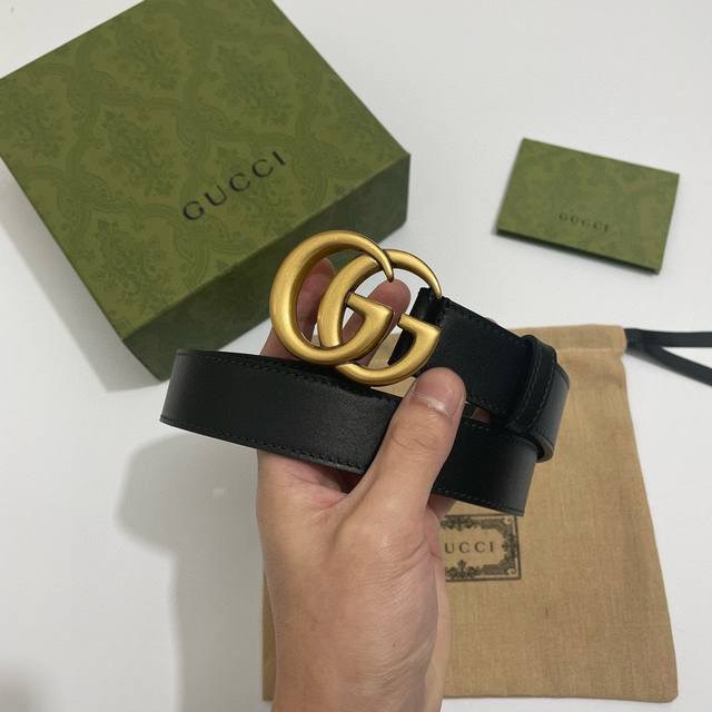 Gucci经典款头层小牛皮 定制皮料 Logo编码宽度2.0Cm 3.0Cm 3.4Cm 4.0Cm 做旧复古金gg扣赠送打孔工具，新款专柜全套包装