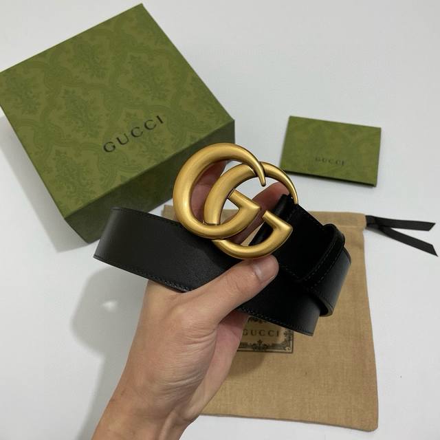 Gucci经典款头层小牛皮 定制皮料 Logo编码宽度2.0Cm 3.0Cm 3.4Cm 4.0Cm 做旧复古金gg扣赠送打孔工具，新款专柜全套包装