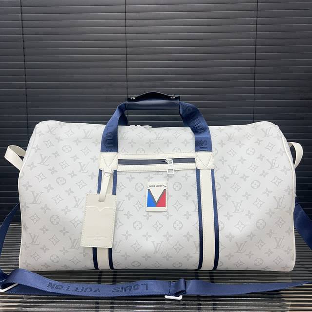 Louisvuitton 路易威登 美洲杯联名 Keepall旅行袋 手提包袋 机场包 采用精湛镶嵌细工，实物拍摄 原厂原版面料 配送 防尘袋 50 X 29C