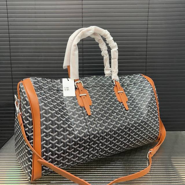 Goyard 戈雅 Boeine 旅行袋 机场包 单肩斜挎包行李包 原厂面料 激光雕刻五金 高货品质 配送防尘袋 尺寸 50 X 23 Cm