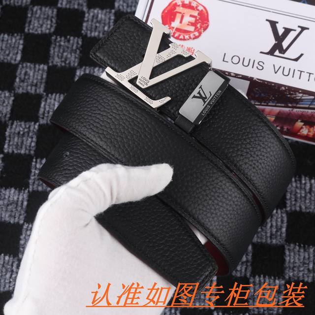 品名：Lv 路易斯登 原单 材料：百分百头层牛皮，保证真皮。专柜原单品质、做工精细，送人自用首选 包装： 请认准如图专柜包装，赠送打孔器，银联发票，宽度3.8C - 点击图像关闭