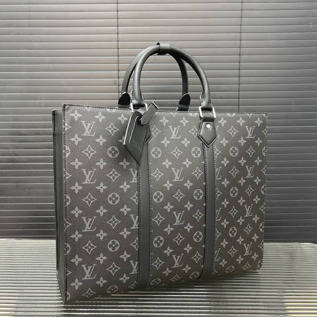 Louisvuitton 路易威登 牛皮压花手提包手袋 印花托特包 公文包 超大容量 经典百搭 实物拍摄 原厂原版面料 配送防尘袋 42 X 32 Cm。