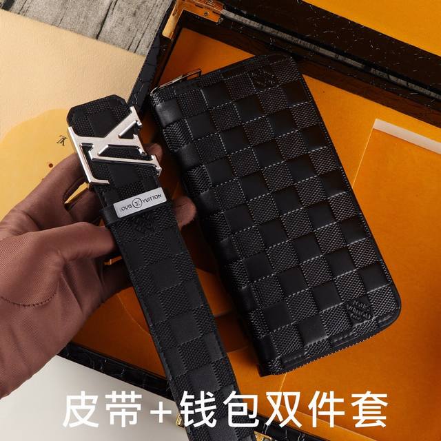 品牌：Lv.易路威登双件套 型号：木盒装，皮带+钱包，两件套 等级：意大利进口百分百头层牛皮，Lv.易路威登，世界著名奢侈品品牌，经典压格系列，进口头层牛皮，国 - 点击图像关闭