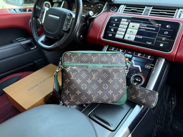 高端货 新款 “Louis Vuitton”Lv单肩包 三件套m12766 路易威登邮差包louis Vuitton Triomessenger 可拆卸肩带拉链