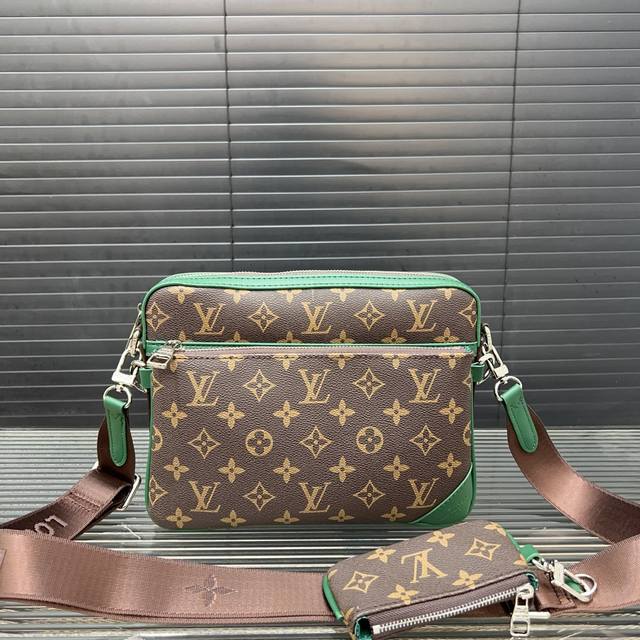 Louisvuitton 路易威登 Trio三合一 邮差包 单肩包 男女通用斜挎包 采用精湛镶嵌细工，经典百搭 实物拍摄 原厂原版面料 配送防尘袋 礼盒 25