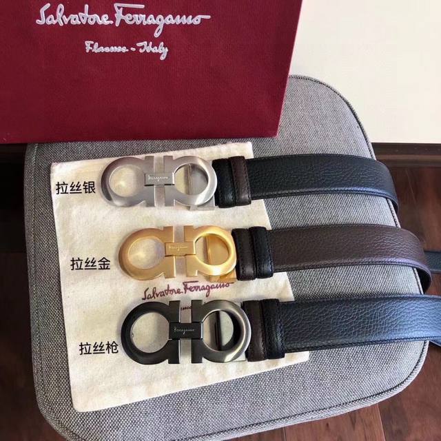 菲拉格慕 Ferragamo 原单正品 Ferragamo新款8字 同步皮带 尺寸3.5Cm，双8互扣式复古金属配件，腰带为意大利尺寸，年春夏新款牛皮，手工缝线