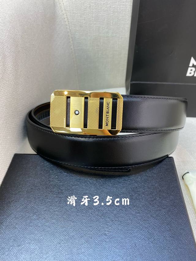 万宝龙男士自动腰带- 宽度34Mm 316精品钢扣 精工打造 手感柔软 可以裁剪