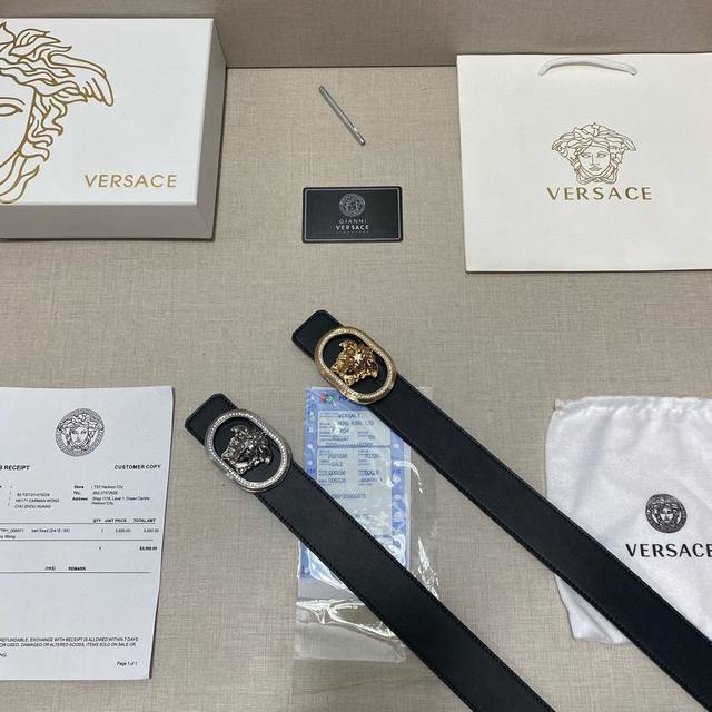 品牌：范思哲versace 等级：原单私货.头层牛皮，专柜售、堪比正品！油边精致 电脑车线 手感柔软.实物拍摄无修饰 上身效果超好、长度不可裁剪.配专柜全套包装