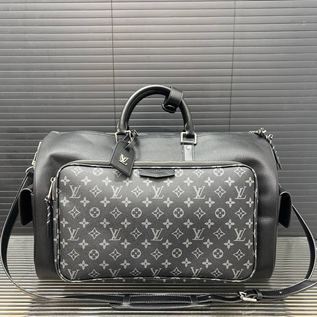 Louisvuitton 路易威登 Keepallbandoulière Lv Park 50 Khaki 旅行袋 手提包袋 机场包 采用精湛镶嵌细工，实物拍摄