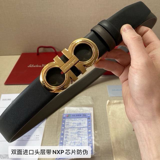 品牌：菲拉格幕ferragamo 钢扣 等级：原单私货.进口头层牛皮，专柜售、堪比正品！油边精致 电脑车线 手感柔软.实物拍摄无修饰 上身效果超好、长度可裁剪.