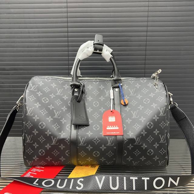 Louisvuitton 路易威登 Keepall 印花旅行袋 手提包袋 机场包 采用精湛镶嵌细工 实物拍摄 原厂原版面料 45 X 26 Cm。