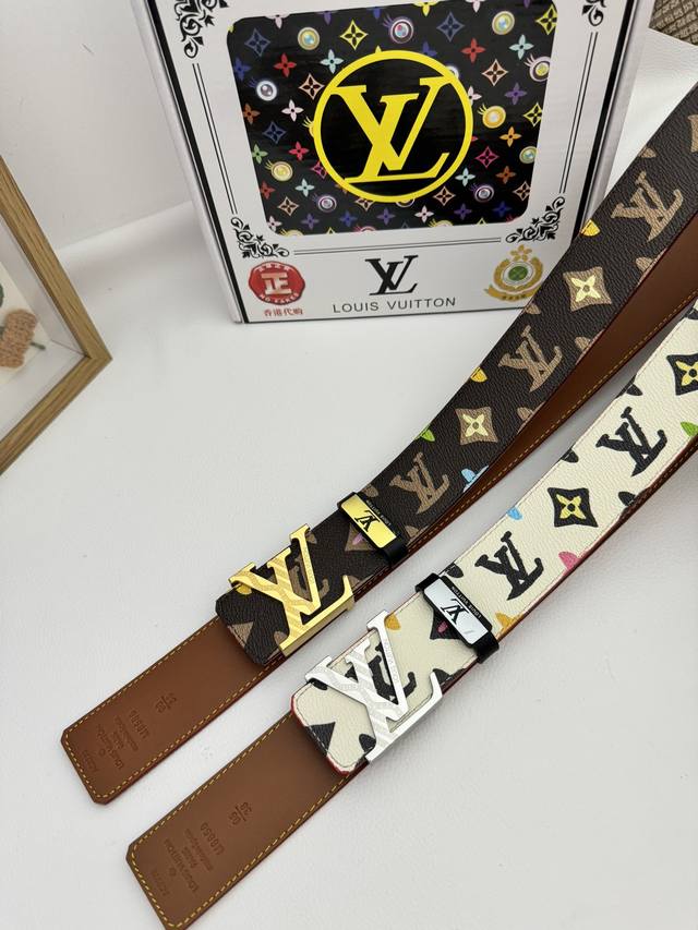 品名：Lv..路易..威登原单 材质：原单牛皮腰带 百分百头层牛皮腰带保证真皮，24K纯钢扣，专柜原单品质、做工精细，时尚大牌，送人自用首选 包装： 请认准如图