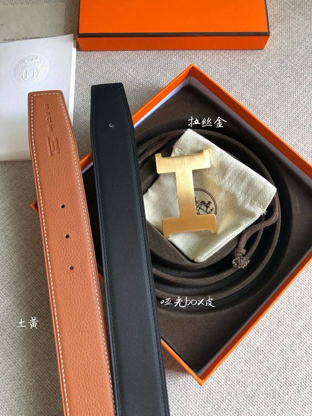 Hermes.爱马仕 官网同步 宽度38Mm 原版荔枝搭带身搭配原版精品钢扣，男装的经典搭配，可双面使用完美配饰！