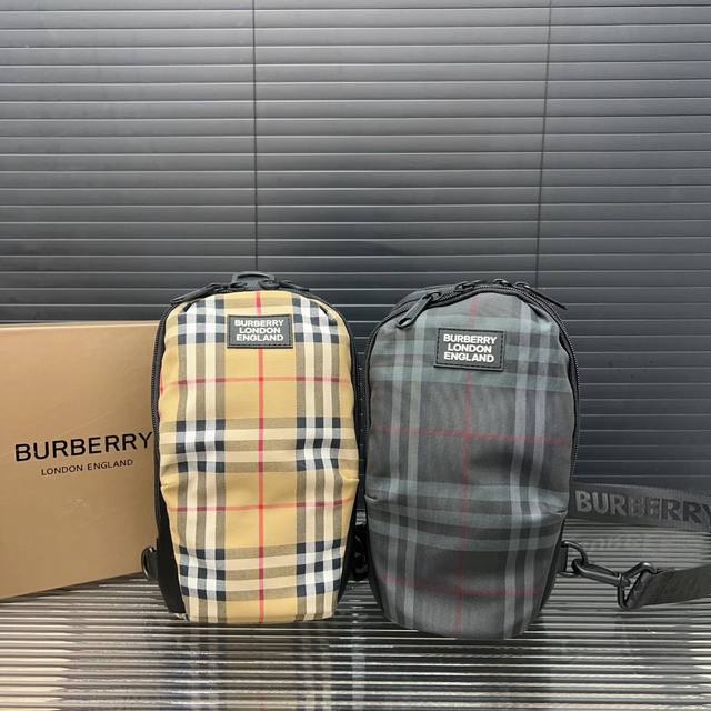 Burberry 巴宝莉 尼龙布腰包 单肩包 男女通用斜挎包胸包 经典logo搭配原厂工艺材质 休闲百搭 采用精湛镶嵌细工，实物拍摄 原厂原版面料 配送防尘袋