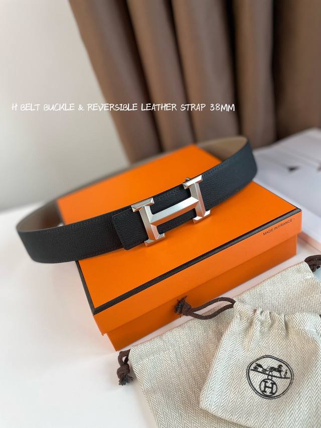 Hermes-38Mm 爱马仕专柜同步 进epsom双面小牛皮 精钢精品五金 双面可用