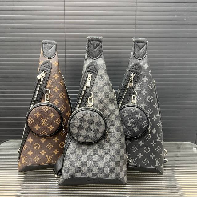 Louisvuitton 路易威登 二合一 Duo胸包 斜挎包 男女通用单肩包 采用精湛镶嵌细工，经典百搭 实物拍摄 原厂原版面料 配送防尘袋 20 X 40