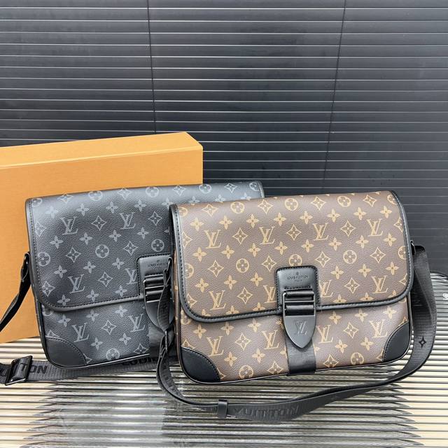 Louisvuitton 路易威登 Archy翻盖邮差包 单肩斜挎包 采用精湛镶嵌细工，经典百搭 实物拍摄 原厂原版面料 礼盒 防尘袋 24 X 35 Cm。