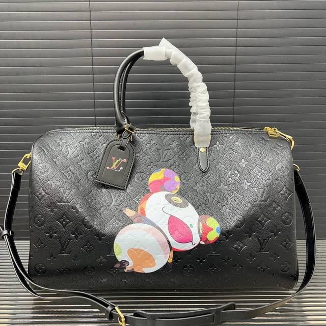 Louisvuitton 路易威登 Lv X 村上隆 Keepall 45 印花旅行袋 手提包袋 机场包 采用精湛镶嵌细工 实物拍摄 原厂原版面料 45 X 2