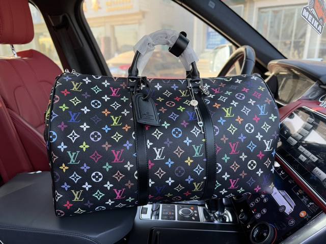 高端货 新款 “Louis Vuitton”Lv旅行袋 路易威登旅行袋 M13745 Louis Vuitton X Takashi Murakami村上隆 联