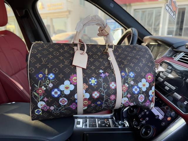 高端货 新款 “Louis Vuitton”Lv旅行袋 路易威登旅行袋 M14182 Louis Vuitton X Takashi Murakami村上隆 联