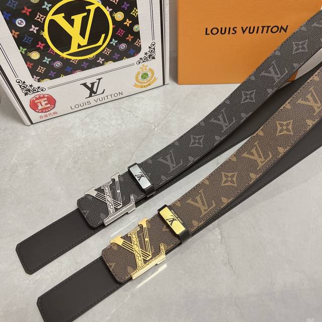 品名：Lv..路易..威登原单 材质：原单牛皮腰带 百分百头层牛皮腰带保证真皮，24K纯钢扣，专柜原单品质、做工精细，时尚大牌，送人自用首选 包装： 请认准如图