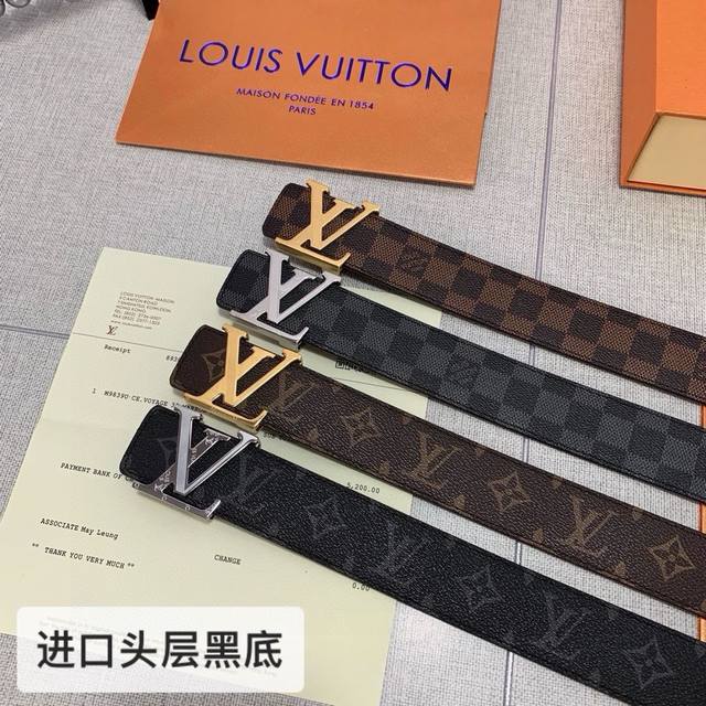 品牌：路易威登lv。上新钢扣 等级：进口头层牛皮、专柜售、油边精致 、手感柔软.实物拍摄无修饰 上身效果超好.配专柜全套包装.送打眼针 扣头：钢扣 长度：100