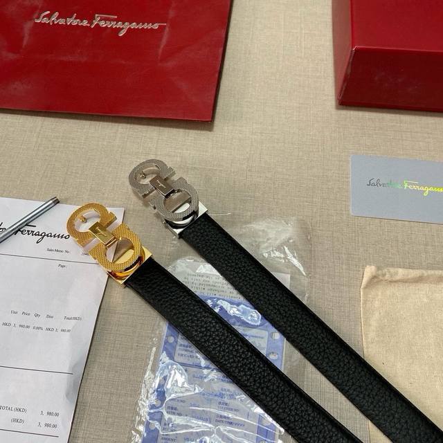 品牌：菲拉格幕ferragamo 钢扣 等级：原单私货.进口头层牛皮咖底，专柜售、堪比正品！油边精致 电脑车线 手感柔软.实物拍摄无修饰 上身效果超好、长度可裁