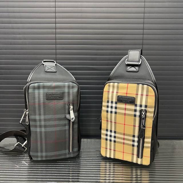 Burberry 巴宝莉 尼龙布腰包 单肩包 男女通用斜挎包胸包 经典logo搭配原厂工艺材质 休闲百搭 采用精湛镶嵌细工，实物拍摄 原厂原版面料 配送防尘袋