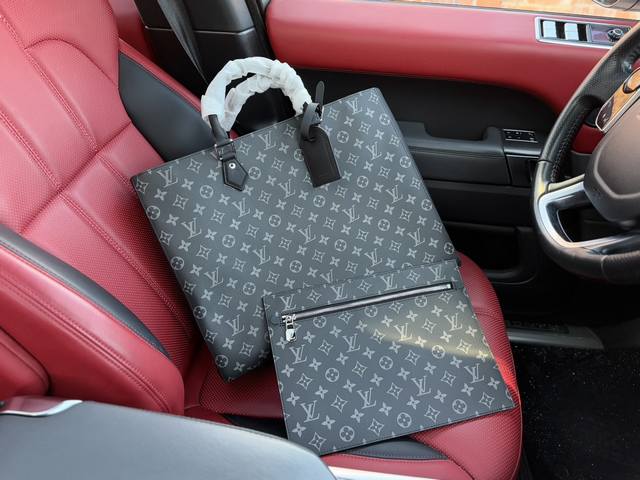 高端货 新款 “ Louis Vuitton ”Lv公文包 路易威登公文包 M44733 Louis Vuitton Grand Sac 帆布 帆布包手袋手提包