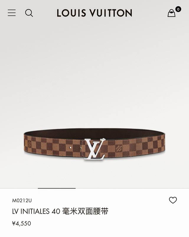 路易 Lv 全套包装 40Mm宽度 正品一体铸造五金钢扣，原厂皮料 双面原厂定制面料，可双面使用！区别市场货