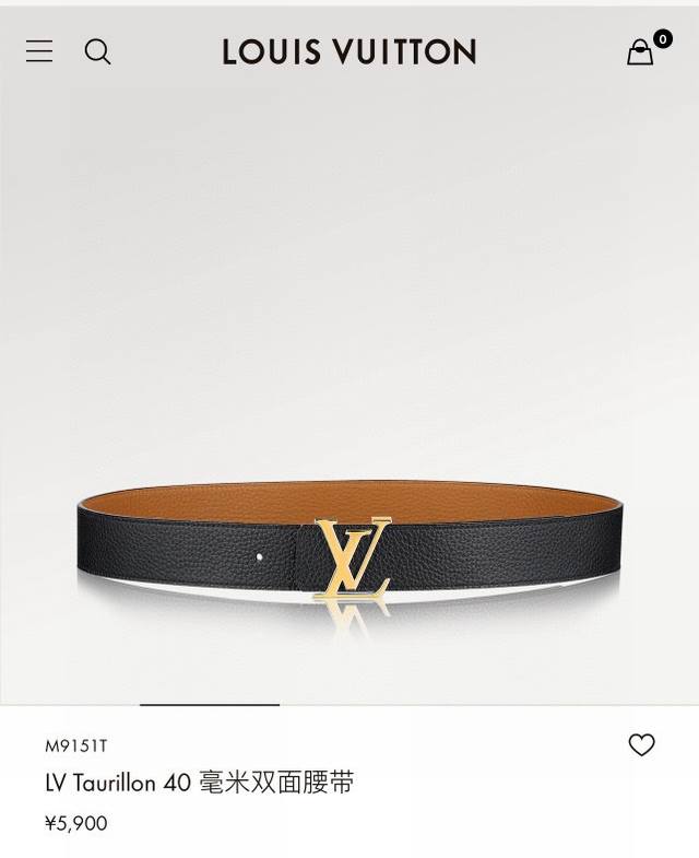 路易 Lv 全套包装 40Mm宽度 正品一体铸造五金钢扣，原厂皮料 双面原厂定制面料，可双面使用！区别市场货