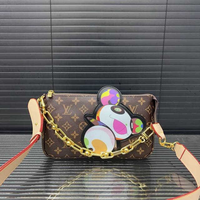 Louisvuitton 路易威登 X Takashi Murakami村上隆 联名款 Pochette Accessories 手提斜挎包 单肩包 实物拍摄