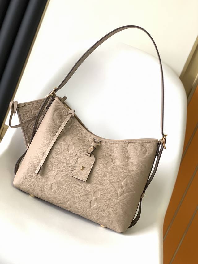 顶级原单米M46288黑 M46293米白M46277杏色 M 46298粉色CarryAll 小号手袋取材 Mono gram Empreinte 压纹皮革， - 点击图像关闭