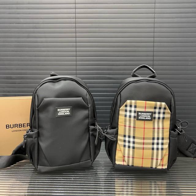 Burberry 巴宝莉 尼龙布胸包 斜挎单肩包 经典百搭 实物拍摄 配送防尘袋 礼盒 30 x 20cm。