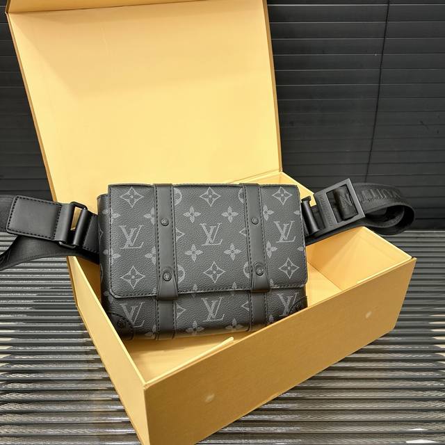 Louisvuitton 路易威登trunk单肩包 手袋 腰包 男士斜挎胸包 采用精湛镶嵌细工，经典百搭 实物拍摄 原厂原版面料 配送防尘袋 礼盒 15 X 2