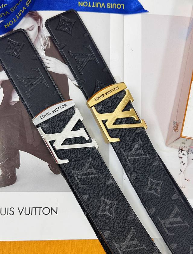 皮带：Lv..路易..威登顶级复刻- 腰带：原单品质百分百进口原厂头层牛皮，保证真皮。雕花设计.真空电镀.永不掉色.24K纯钢扣黑格-老花-咖啡格子-黑老花-格