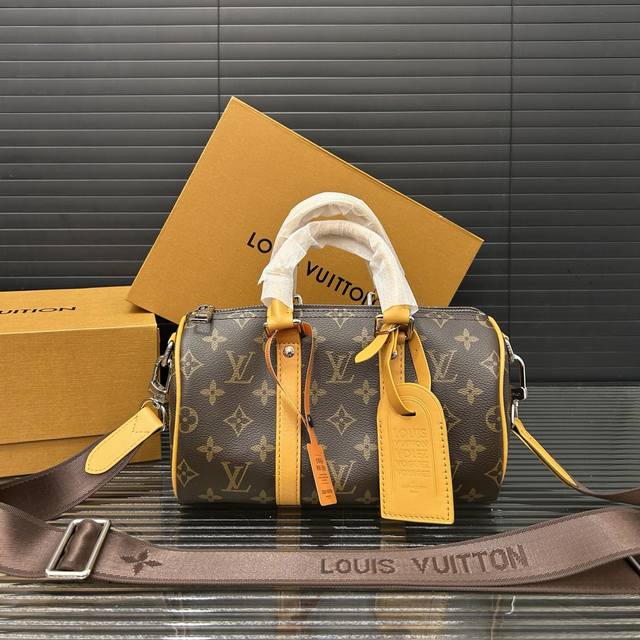 Louisvuitton 路易威登 keepall 25 系列手袋 印花手提斜挎包 单肩包 实物拍摄 原厂原版面料 配送防尘布袋 折叠礼盒 15 X 25 Cm