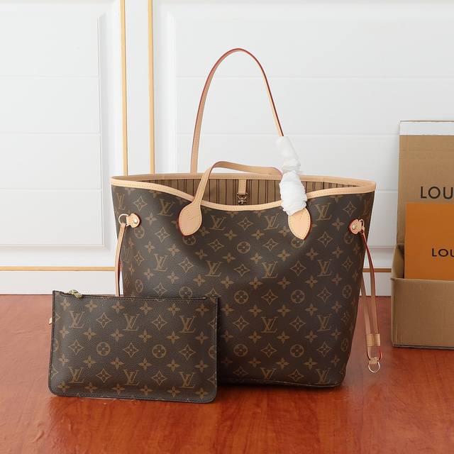 防原单，高品质，纯实胶，树脂皮黄皮，原版高品质Lv Neverfull 中号手袋M40995路易威登全新演绎 Neverfull 经典手袋，探索袋内精致细节。重 - 点击图像关闭