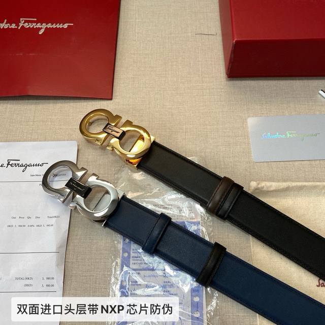 品牌：菲拉格慕Ferragamo芯片款 钢扣 等级：原单私货.进口头层牛皮，专柜售、堪比正品！油边精致 电脑车线 手感柔软.实物拍摄无修饰 上身效果超好、长度可